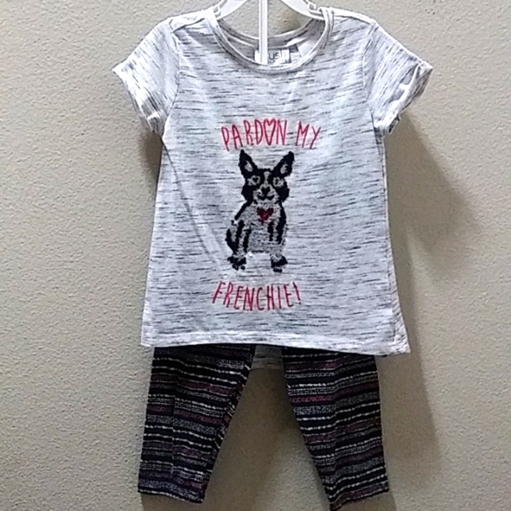 Kids Frenchie Dog Capri Set